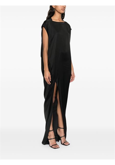 Black satin-finish edfu t maxi dress Rick owens - women RICK OWENS | RP01E7505SCH09